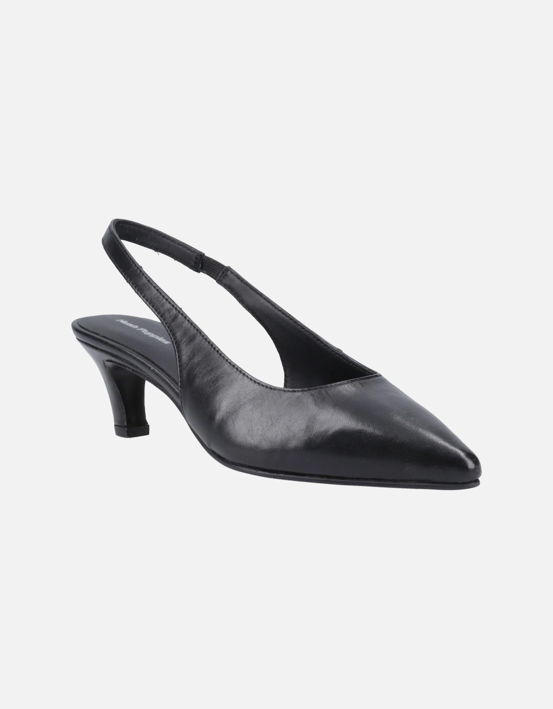 Nahla Leather Women's Black Pointy Slingback Shoes, 6 of 5