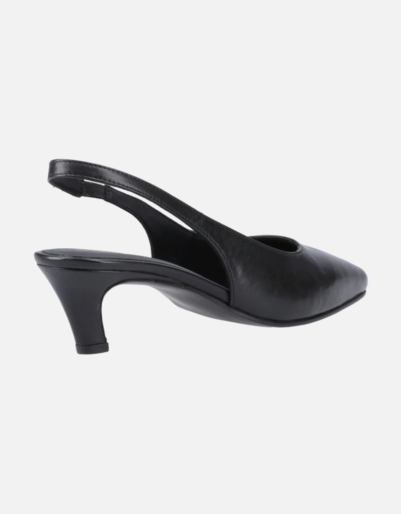 Nahla Leather Women's Black Pointy Slingback Shoes