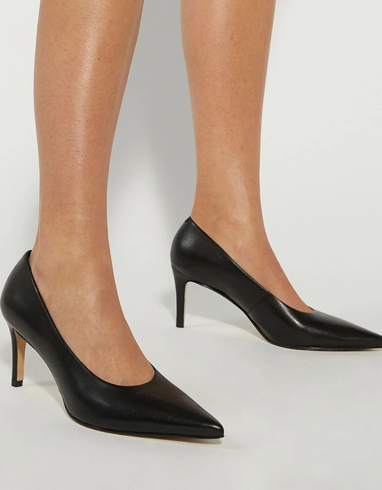 Dune Aspiring Leather Women's Black Shoes