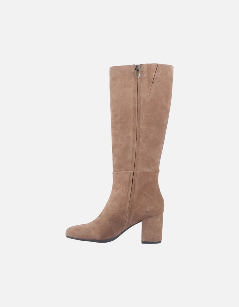 Oprah Suede Women's Mocha Heeled Knee High Boots