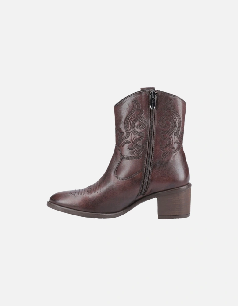 Wynn Leather Women's Chocolate Heeled Ankle Boots
