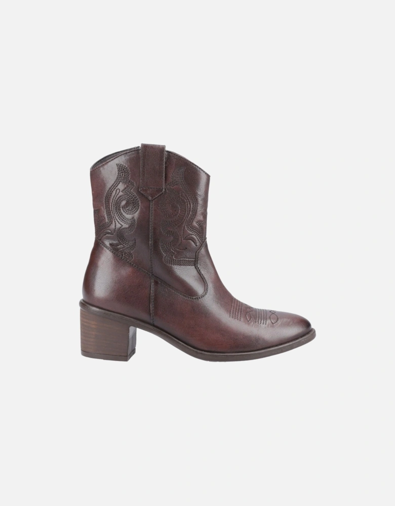 Wynn Leather Women's Chocolate Heeled Ankle Boots