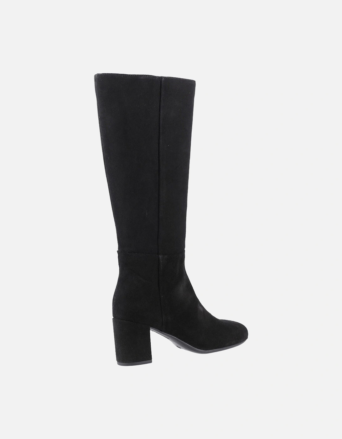 Oprah Suede Women's Black Heeled Knee High Boots