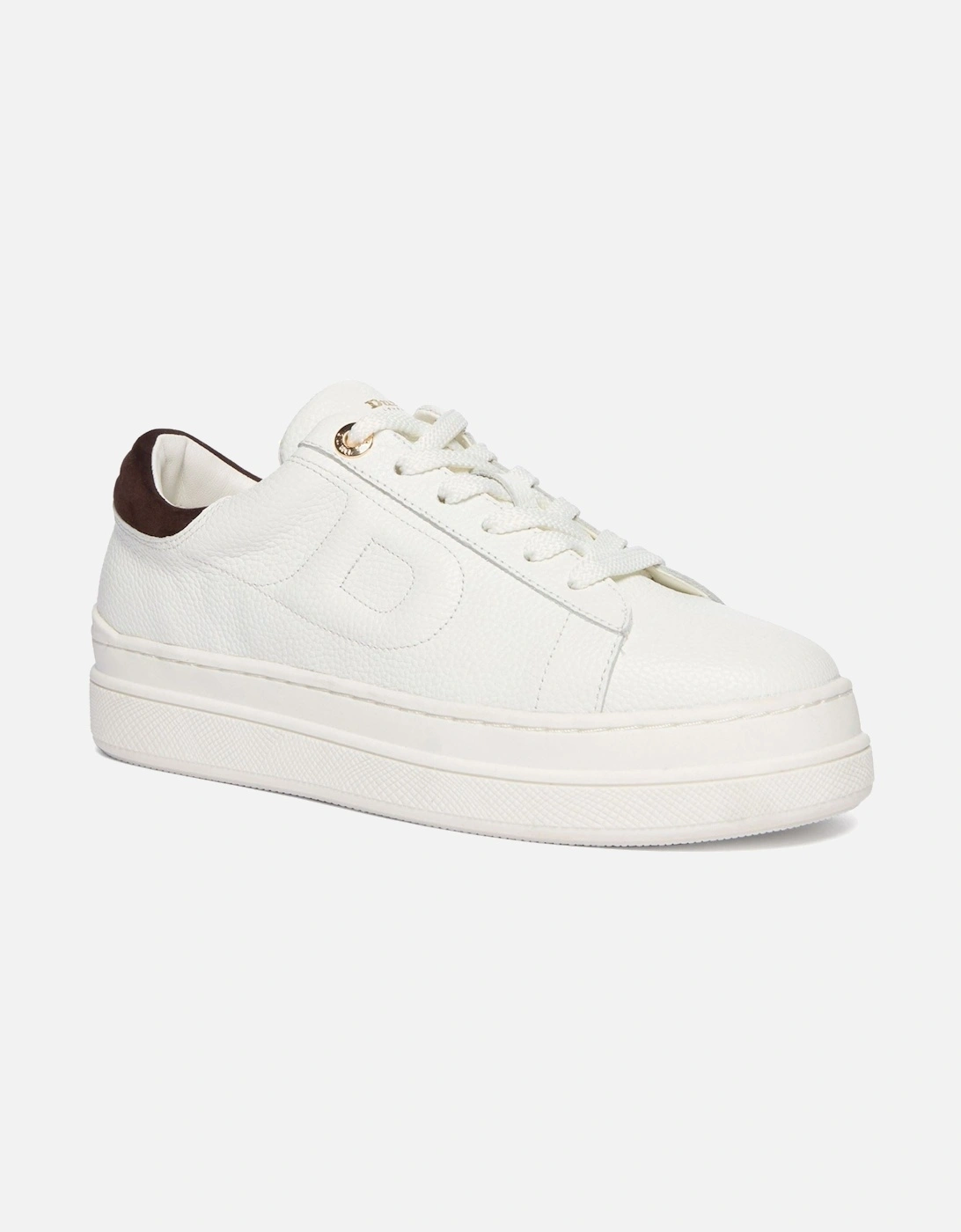 Dune Eden Leather Women's White Trainers, 7 of 6
