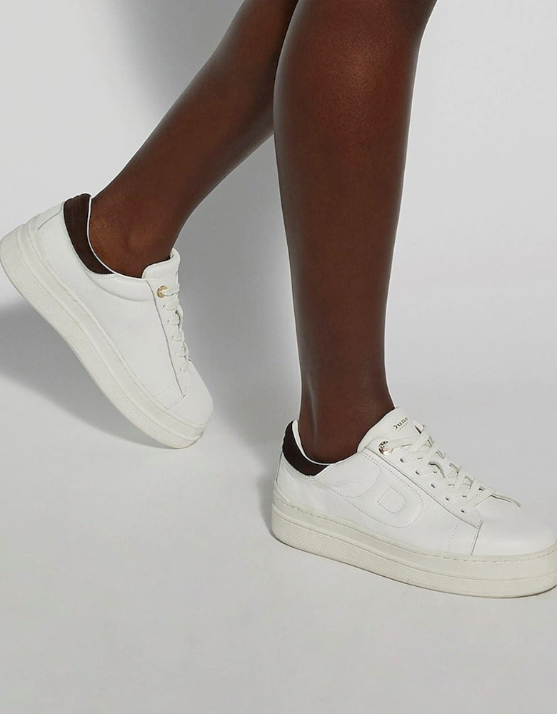 Dune Eden Leather Women's White Trainers
