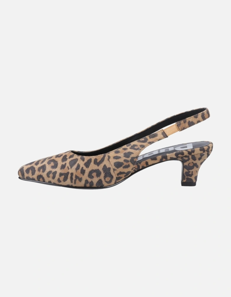 Nahla Leather Women's Leopard Pointy Slingback Shoes