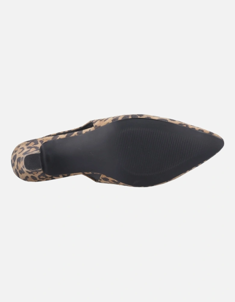 Nahla Leather Women's Leopard Pointy Slingback Shoes