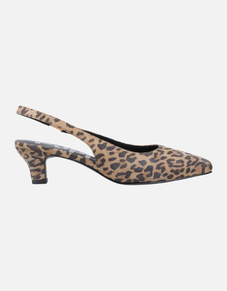 Nahla Leather Women's Leopard Pointy Slingback Shoes