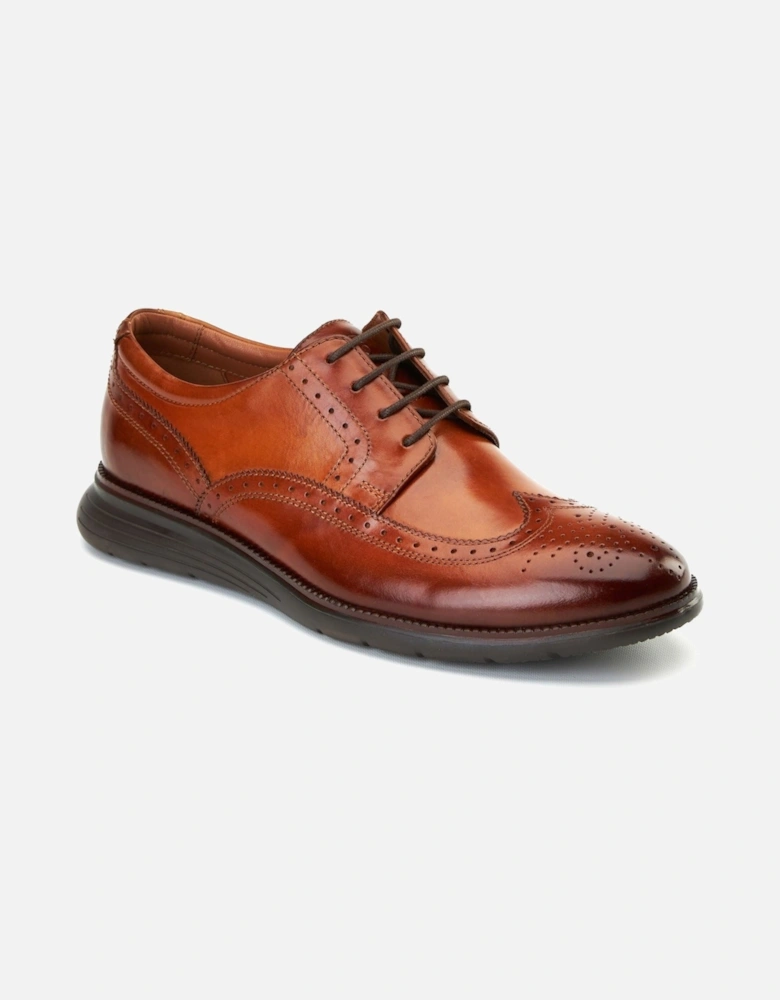 London Flight 25 Leather Men's Burnt Tan Brogues Shoes