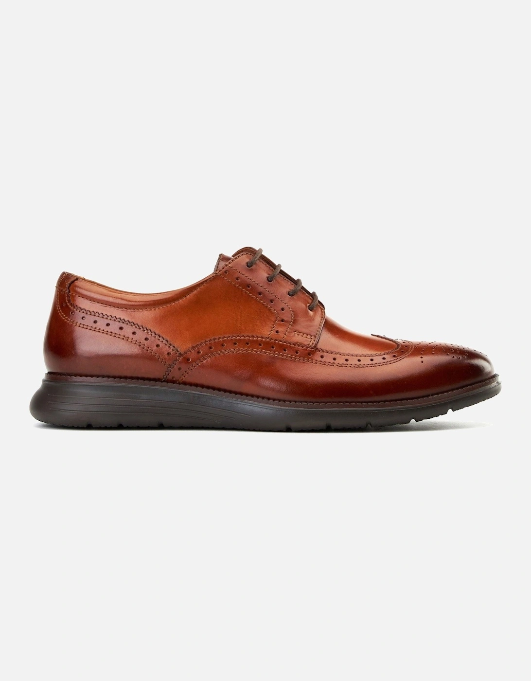 London Flight 25 Leather Men's Burnt Tan Brogues Shoes