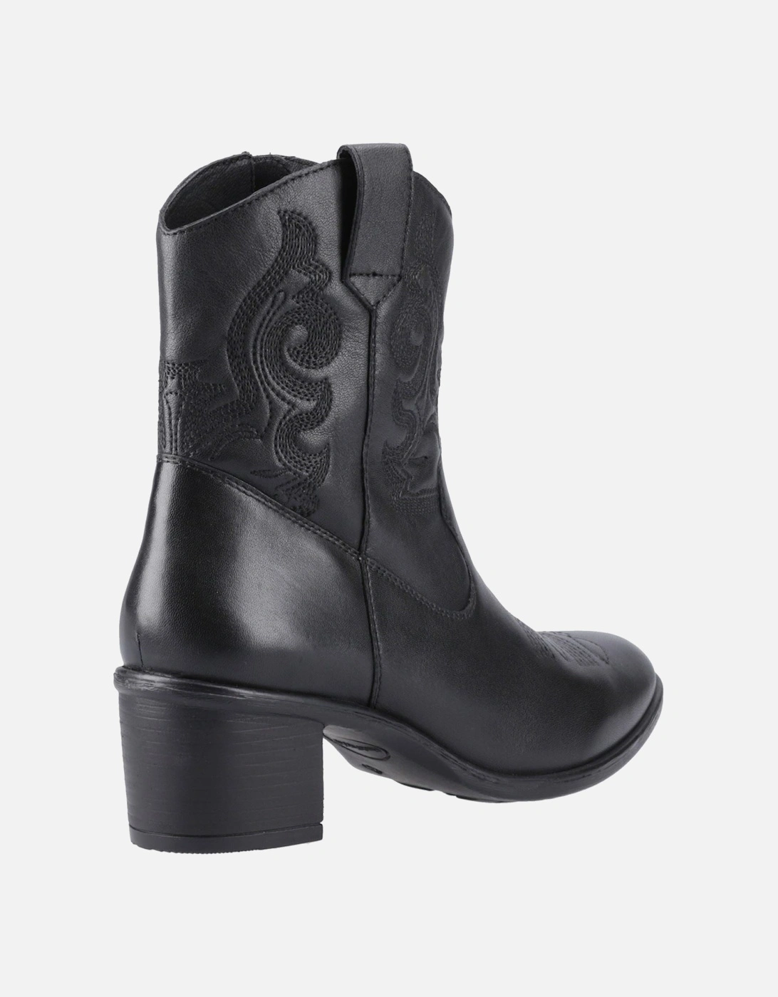 Wynn Leather Women's Black Heeled Ankle Boots
