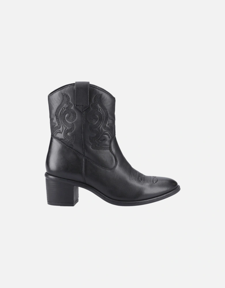 Wynn Leather Women's Black Heeled Ankle Boots