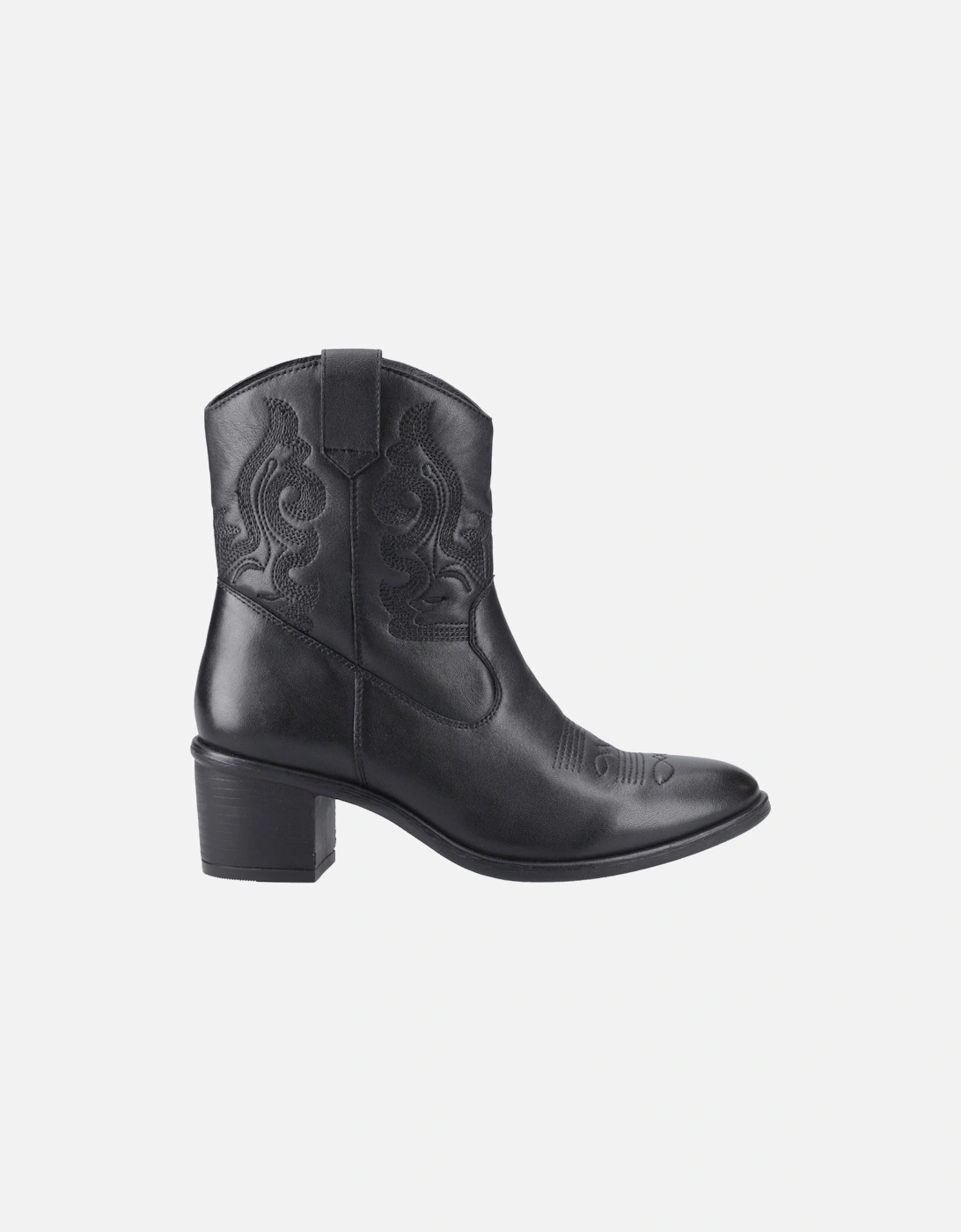 Wynn Leather Women's Black Heeled Ankle Boots