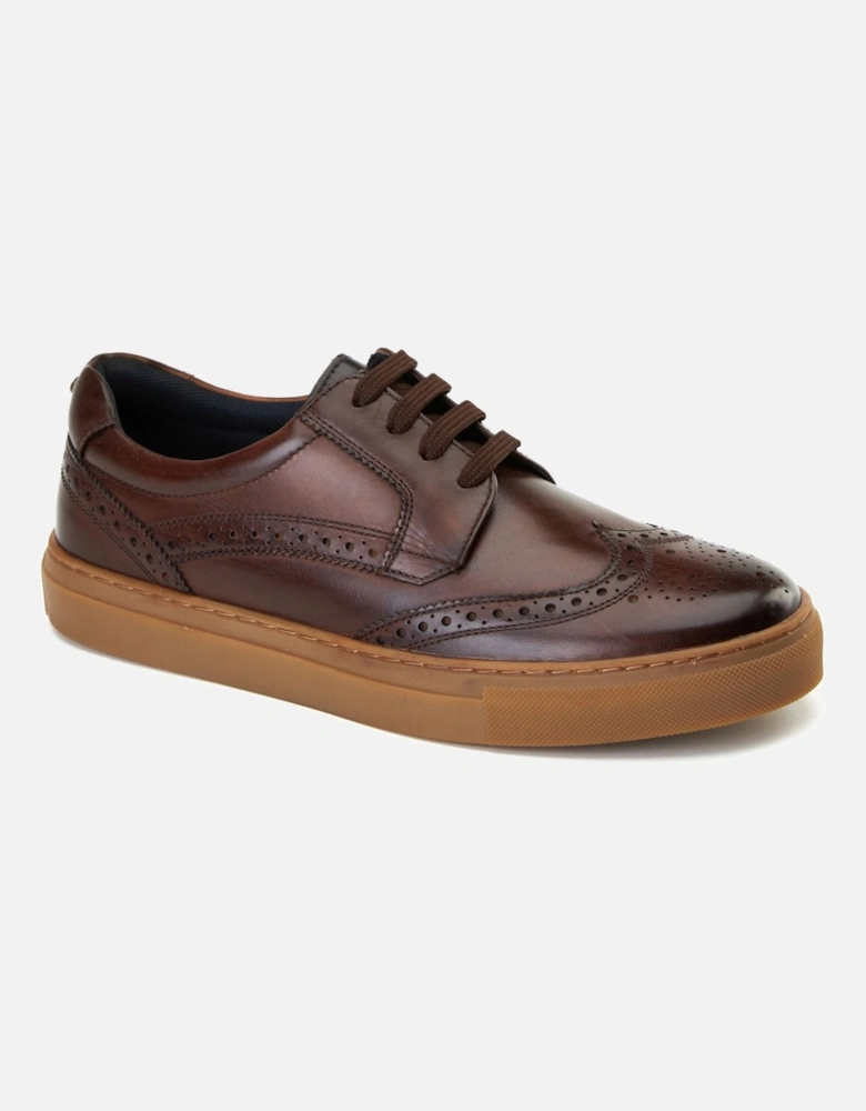 London Clapton Leather Men's Burnt Brown Brogues Shoes