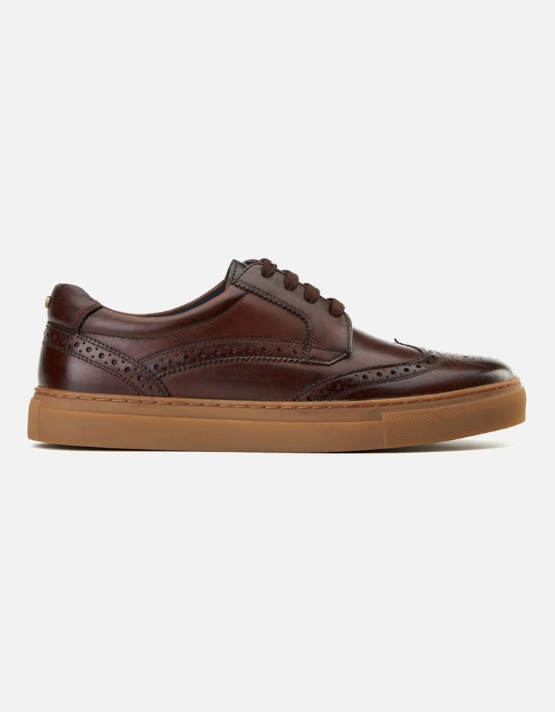 London Clapton Leather Men's Burnt Brown Brogues Shoes
