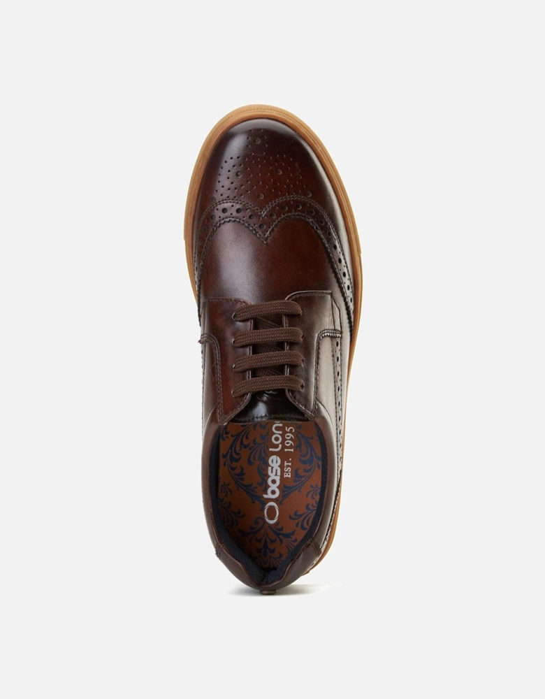 London Clapton Leather Men's Burnt Brown Brogues Shoes