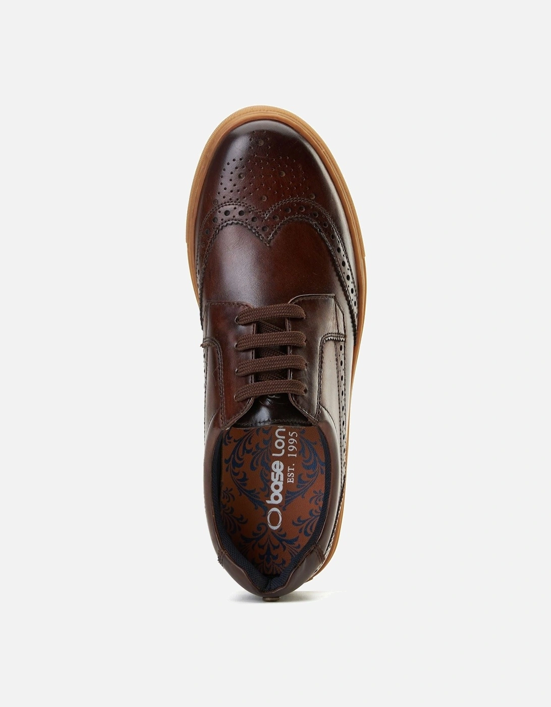 London Clapton Leather Men's Burnt Brown Brogues Shoes