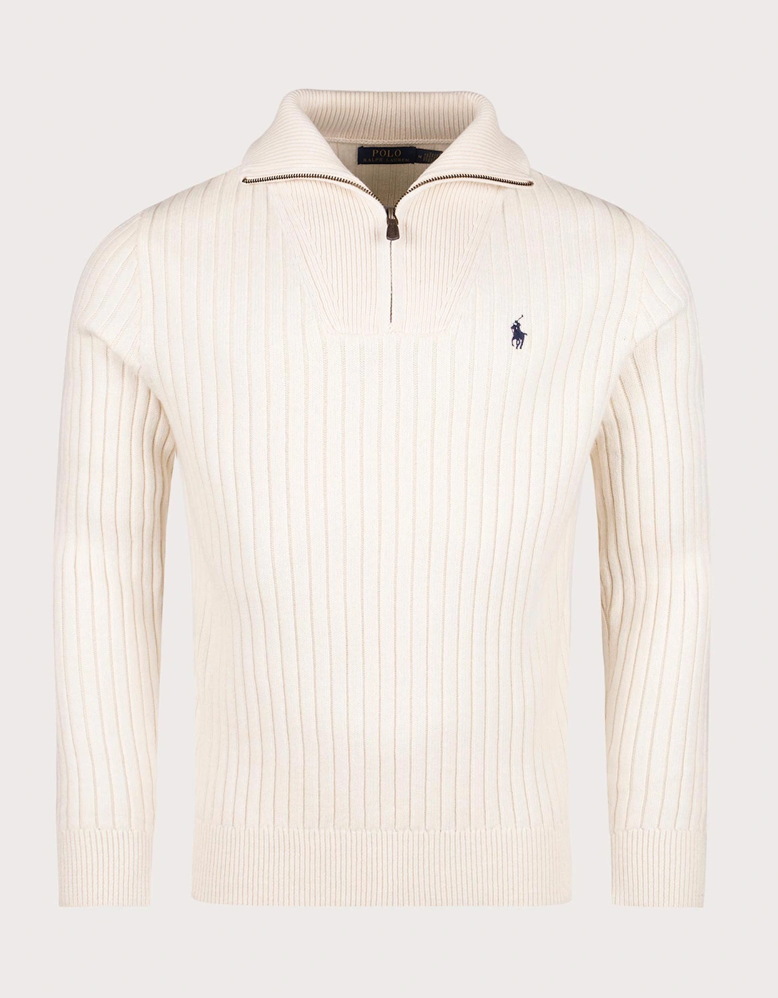 Rib Knit Wool Quarter Zip Sweatshirt