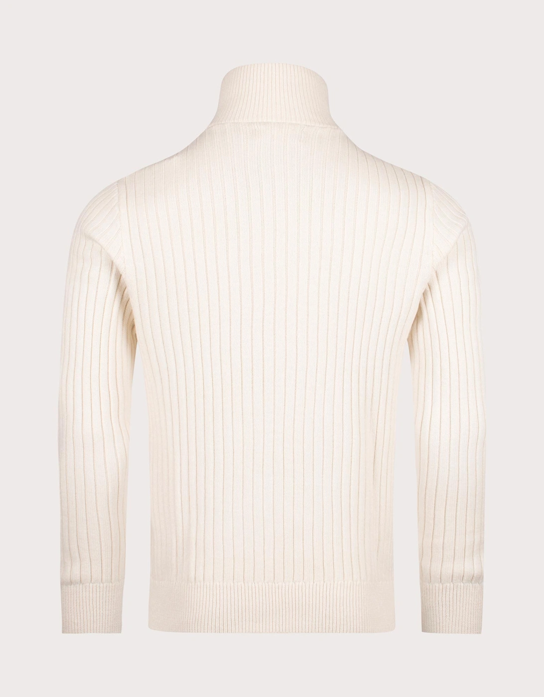 Rib Knit Wool Quarter Zip Sweatshirt