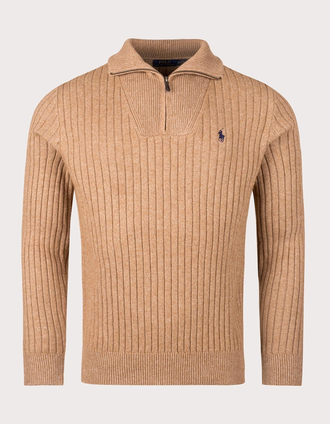 Rib Knit Wool Quarter Zip
