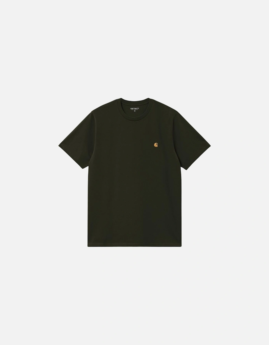 Carhartt WIP Men's S/S Chase T-Shirt - Olive/Gold - Green - Size: 36