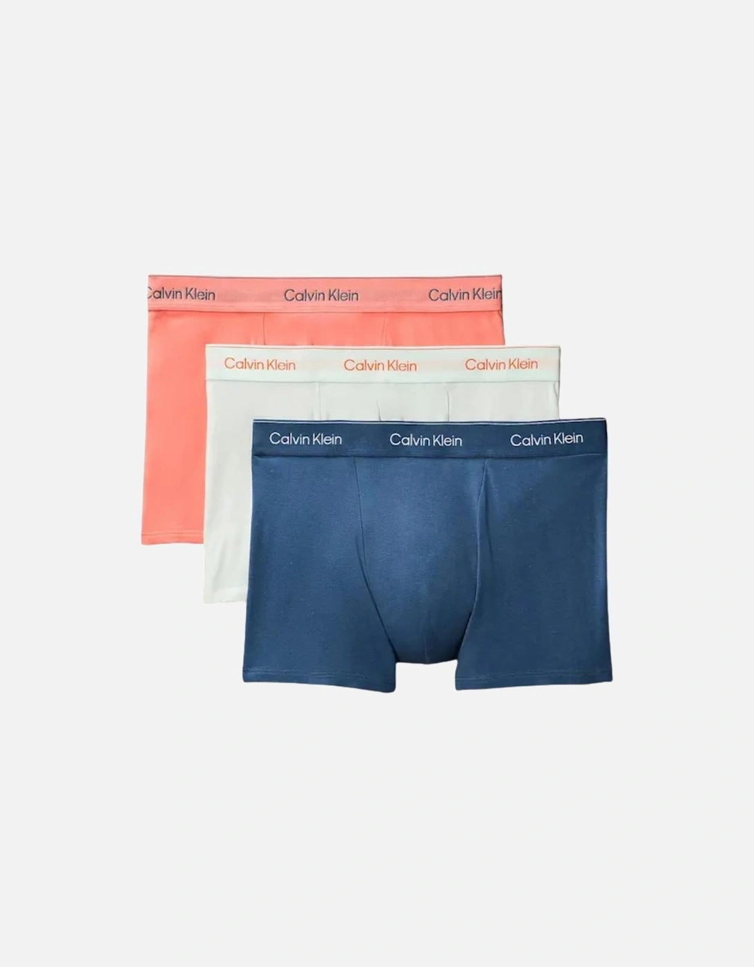 CK Icon Cotton Stretch Relaxed Fit Trunk 3PK - Coral Pop/Dark Denim/Sprout, 4 of 3
