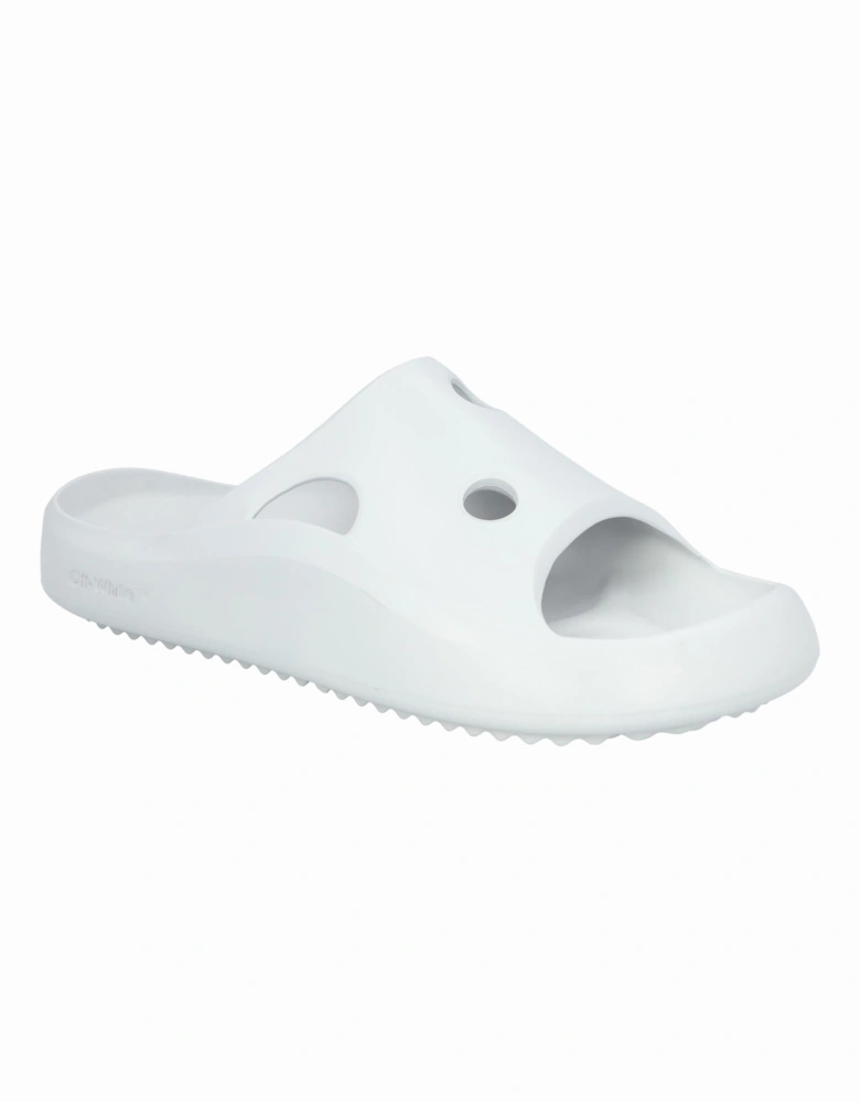 Cut-Out Light Grey Sliders with Chunky Sole