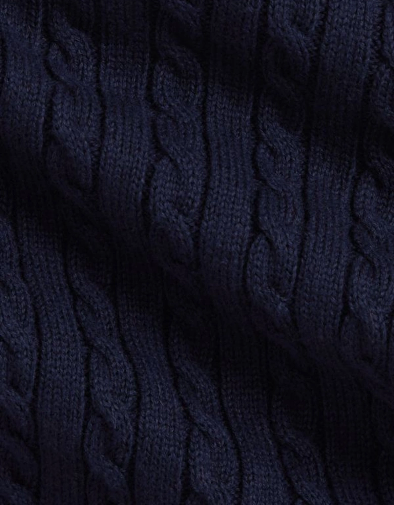 GIRLS CABLE KNIT NAVY DRESS