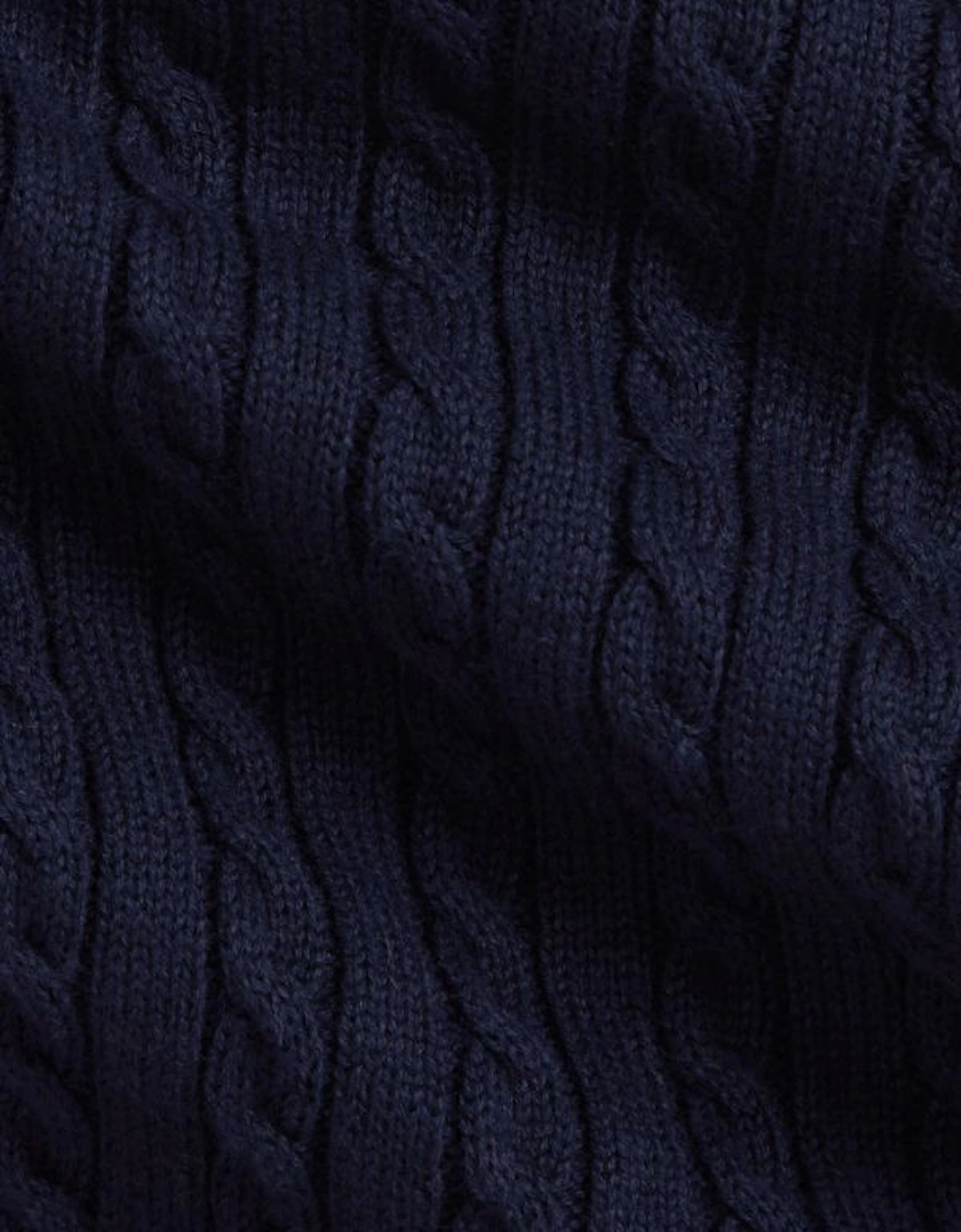 GIRLS CABLE KNIT NAVY DRESS