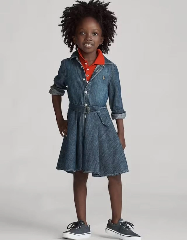 GIRLS DENIM SHIRT DRESS