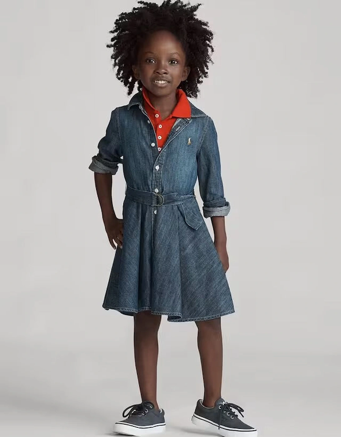 GIRLS DENIM SHIRT DRESS