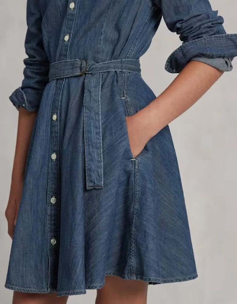 GIRLS DENIM SHIRT DRESS