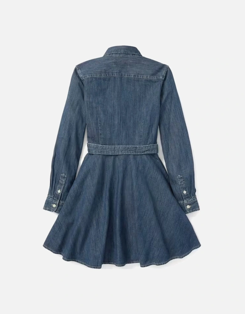 GIRLS DENIM SHIRT DRESS