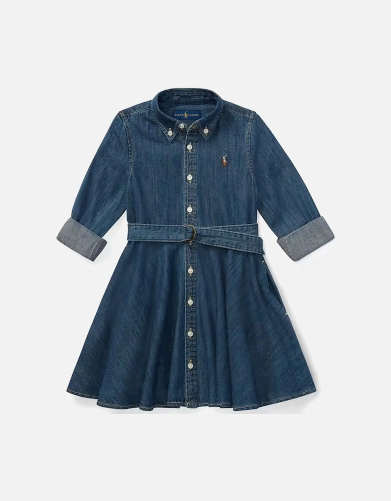 GIRLS DENIM SHIRT DRESS