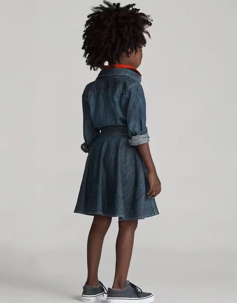 GIRLS DENIM SHIRT DRESS