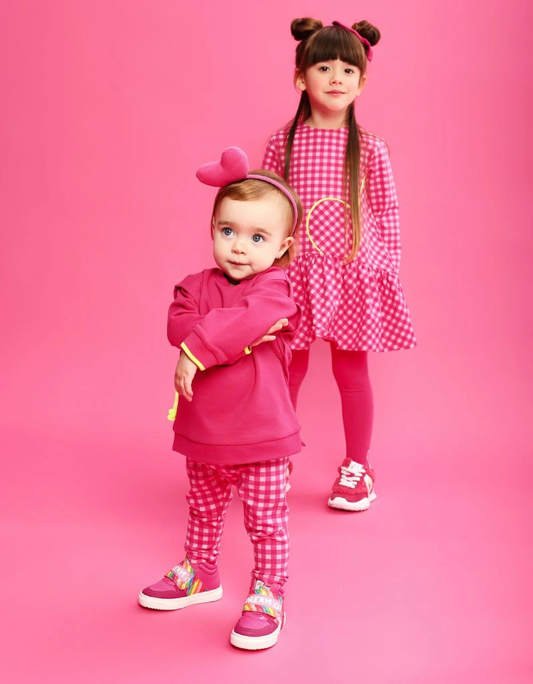 Girls Pink Gingham Jumper Legging Set