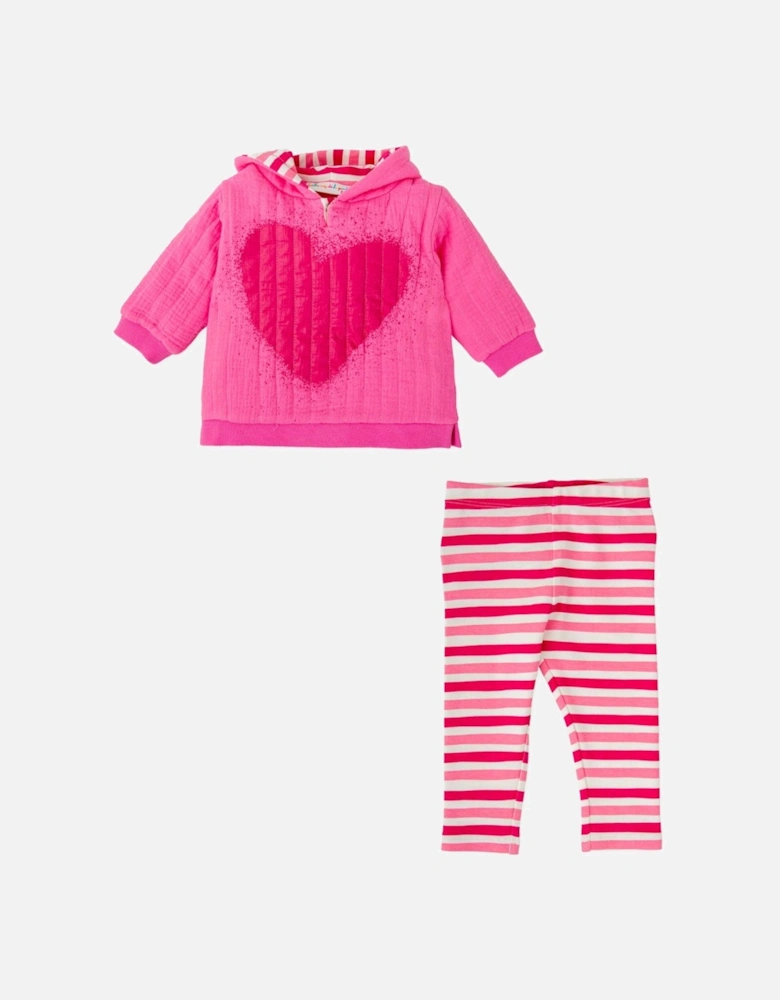 Girls Pink Hooded Legging Set