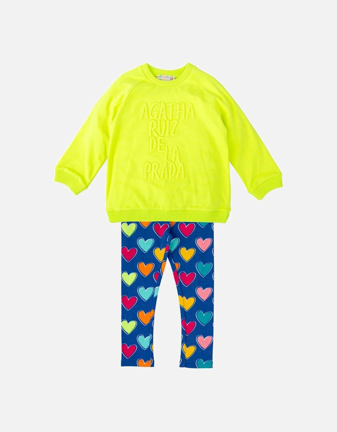 Girls Blue Hearts Jumper Legging Set, 6 of 5