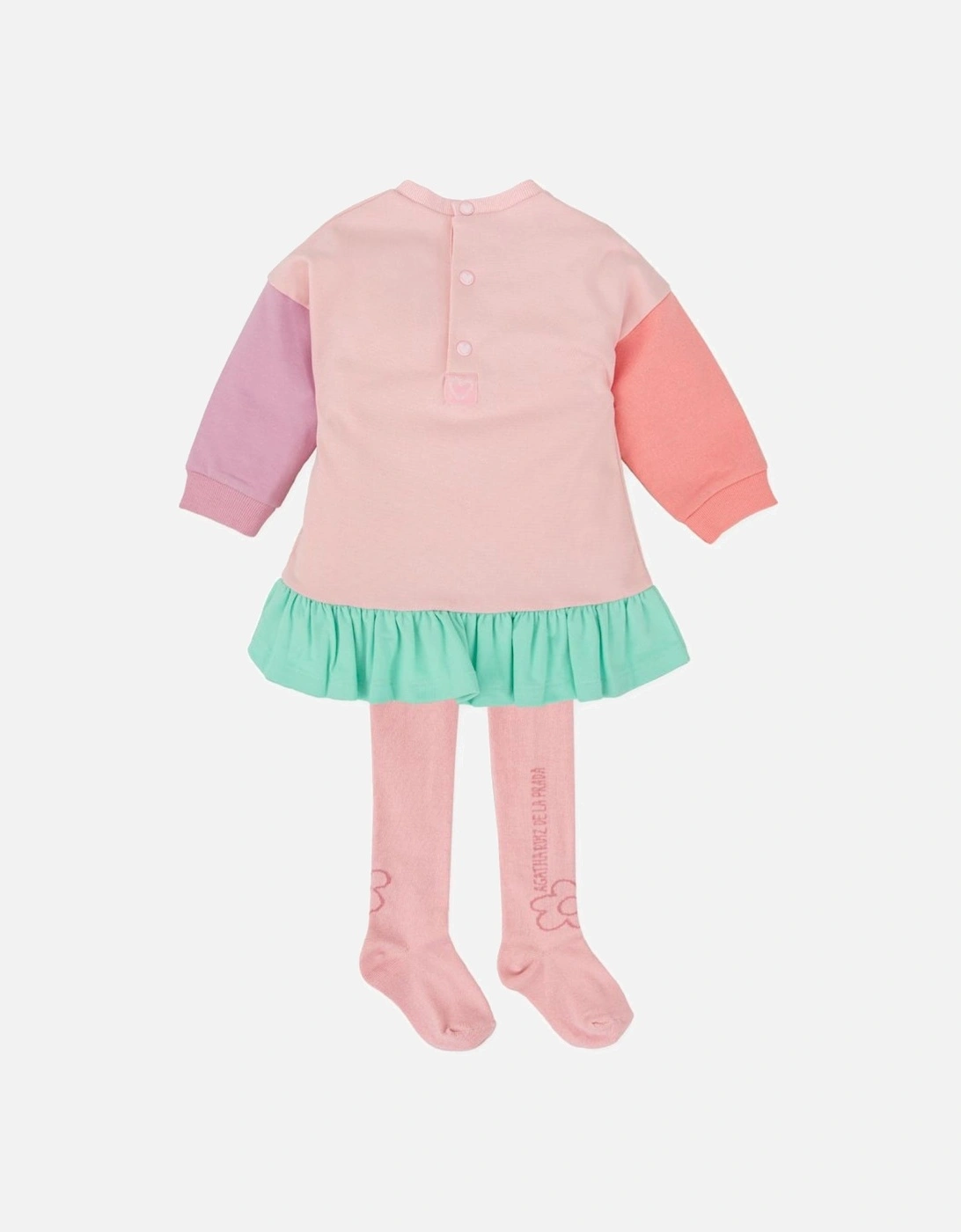 Girls Pastel Pink Dress and Tights