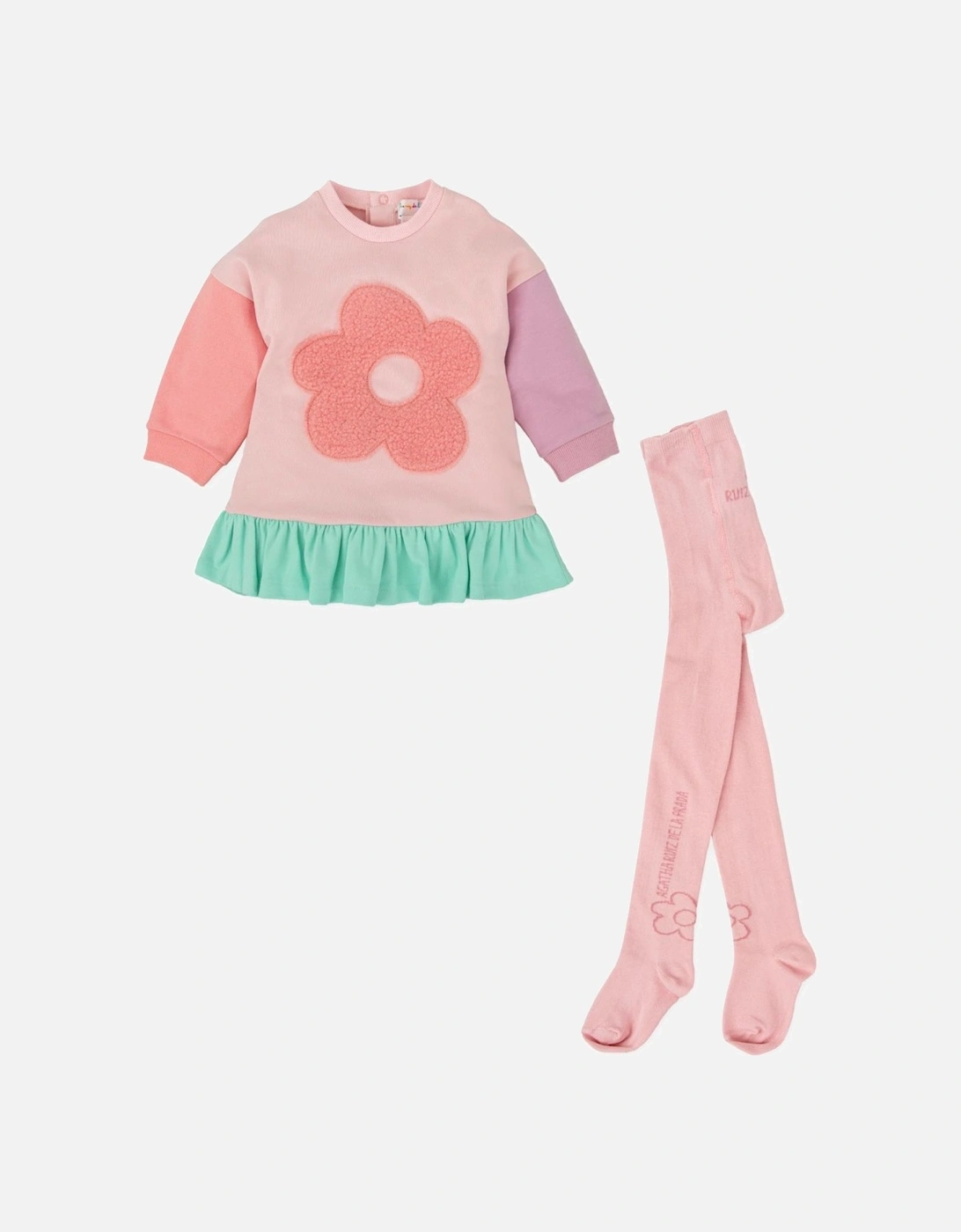 Girls Pastel Pink Dress and Tights
