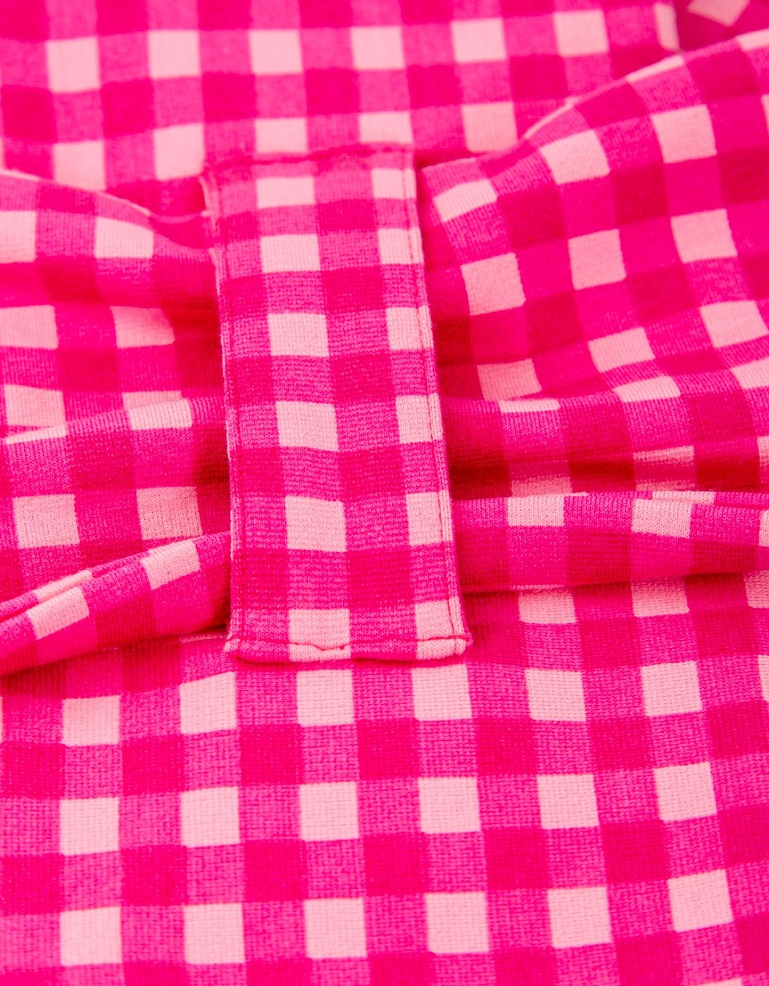 Girls Pink Gingham Hat and Scarf Set