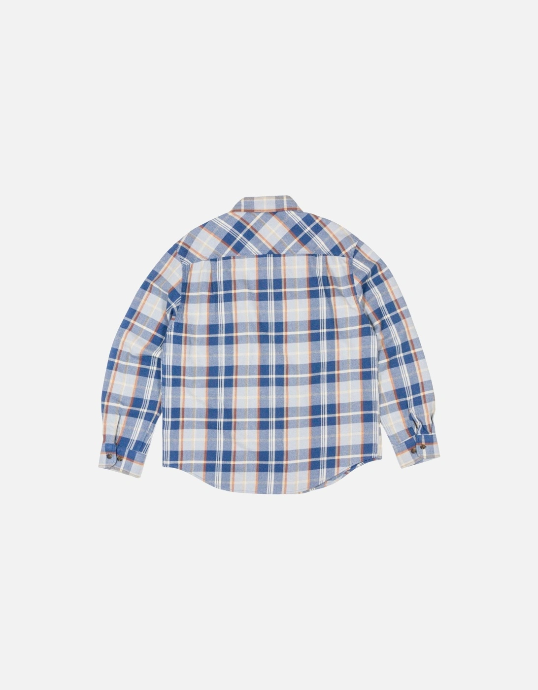 Vintage Wash Flannel Shirt - Blue/Soft Blue/Orange