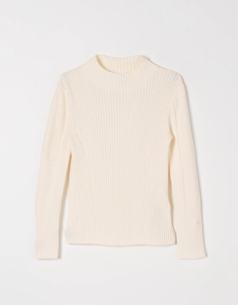 Ribbed Knit Mock Neck Sweater