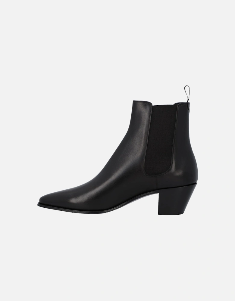 Leather Ankle Boots Pointed Toe