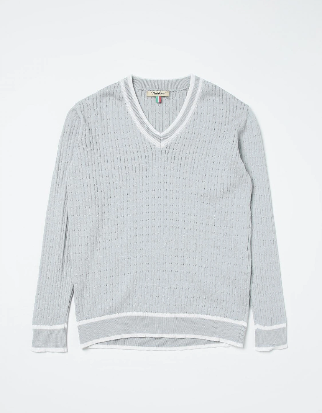 VNeck Knit Sweater Ribbed Detail, 3 of 2