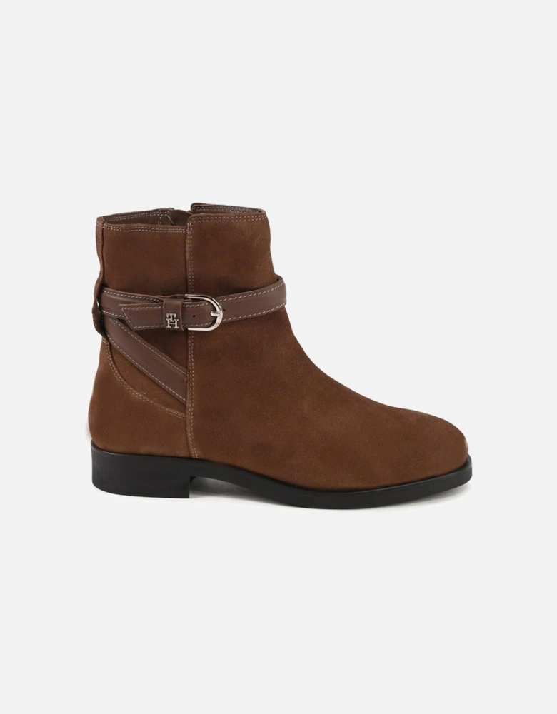 Ankle Boots Suede Leather Buckle