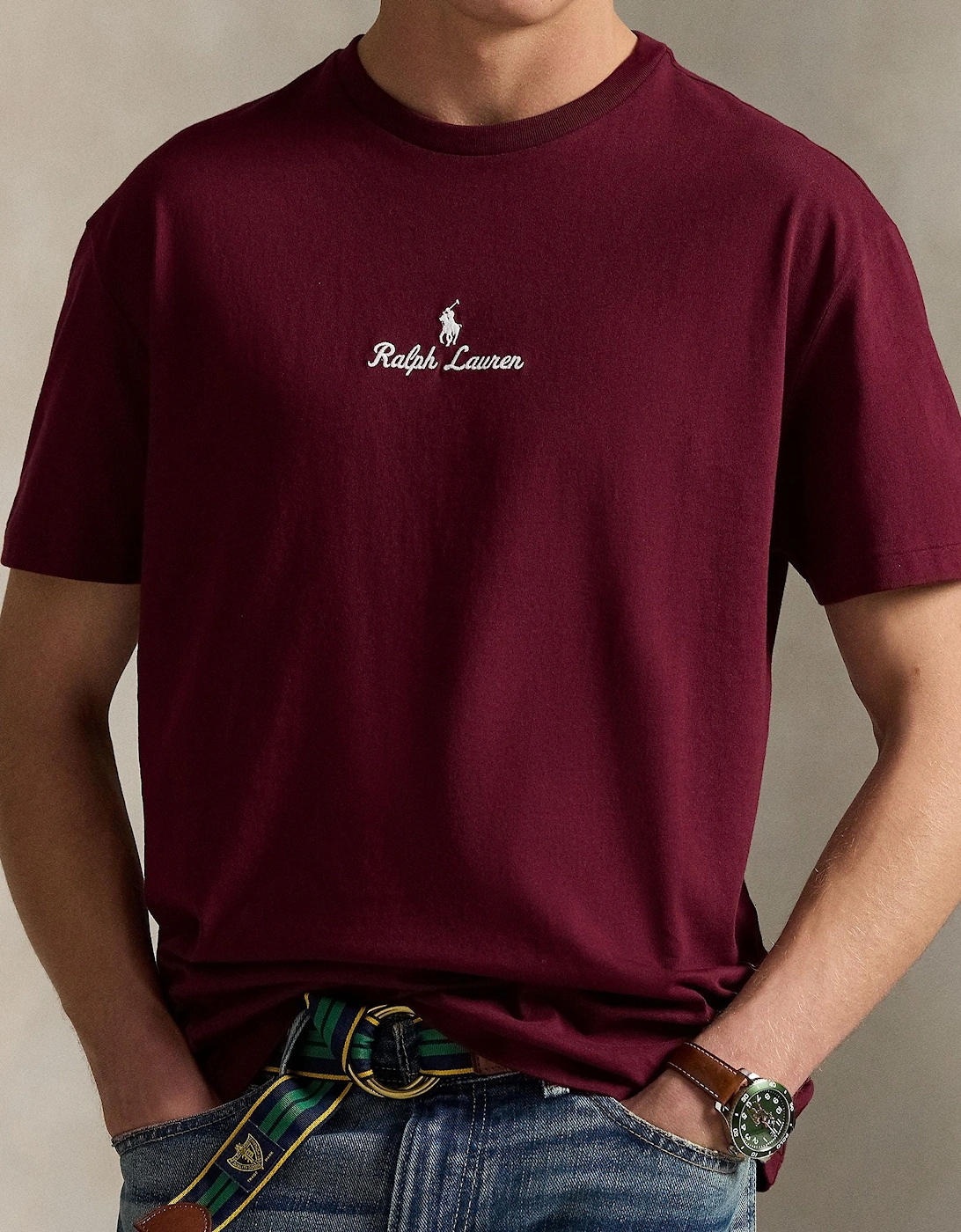 Ralph Lauren Classic Fit Logo Jersey T-Shirt -  Classic Wine