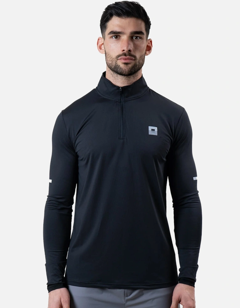 Core ID Quarter Zip Track Top Black