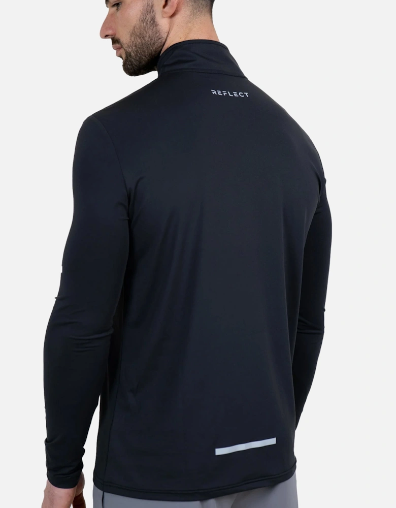 Core ID Quarter Zip Track Top Black