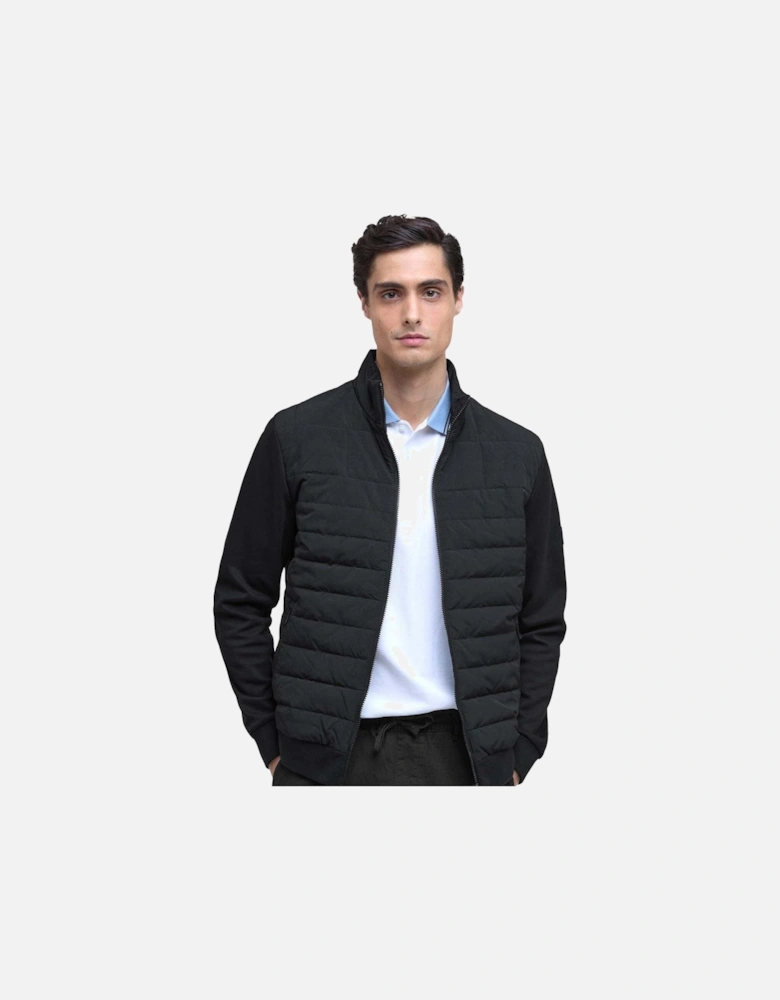 Collins Baffle Quilted Sweatshirt Black
